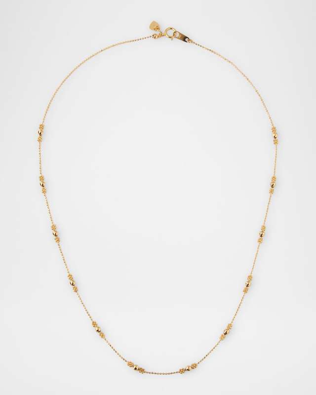 18K Mixed Flower Bead Adjustable Necklace